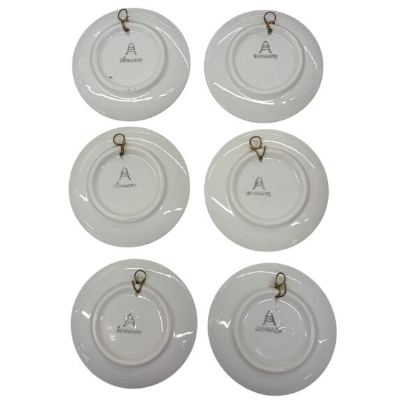 Royal Copenhagen Collector Mini Plates Delft Blue Wall Decor Denmark 3" set of 6 - Picture 2 of 8